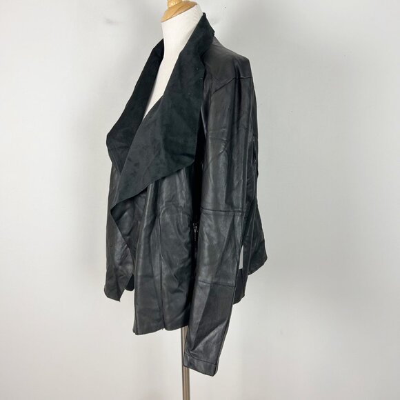 NEW Bagatelle Faux Leather Draped Jacket Black Moto Biker Size 3X Women's - Picture 3 of 5